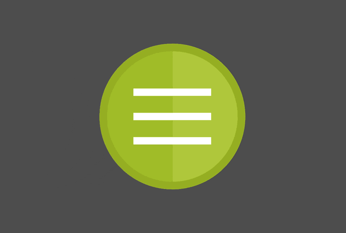 icon animaiton showing state of an open menu button to the state of a close buttons